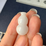 A-Grade Natural White Jadeite Calabash Pendant No.171705