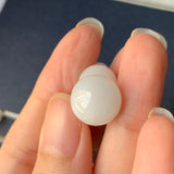 A-Grade Natural White Jadeite Calabash Pendant No.171705