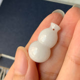 A-Grade Natural White Jadeite Calabash Pendant No.171705