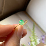 15.5mm A-Grade Natural Apple Green Jadeite MINI.malist Ring No.162226