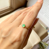 15.5mm A-Grade Natural Apple Green Jadeite MINI.malist Ring No.162226