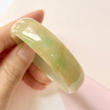 51.6mm A-Grade Natural Yellow Jadeite Modern Round Bangle No.151639