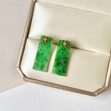 SOLD OUT: A-Grade Natural Jadeite Trapezium Earring (Clover) No.180648