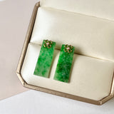 SOLD OUT: A-Grade Natural Jadeite Trapezium Earring (Clover) No.180648
