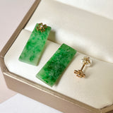 SOLD OUT: A-Grade Natural Jadeite Trapezium Earring (Clover) No.180648