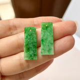 SOLD OUT: A-Grade Natural Jadeite Trapezium Earring (Clover) No.180648