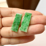 SOLD OUT: A-Grade Natural Jadeite Trapezium Earring (Clover) No.180648