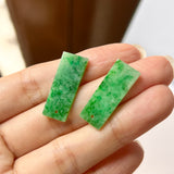 SOLD OUT: A-Grade Natural Jadeite Trapezium Earring (Clover) No.180648