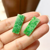 SOLD OUT: A-Grade Natural Jadeite Trapezium Earring (Clover) No.180648