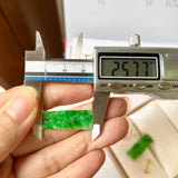 SOLD OUT: A-Grade Natural Jadeite Trapezium Earring (Clover) No.180648