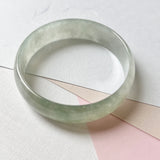 SOLD OUT: 50.8mm A-Grade Natural Light Green Jadeite Modern Round Bangle No.151851