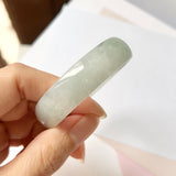 SOLD OUT: 50.8mm A-Grade Natural Light Green Jadeite Modern Round Bangle No.151851