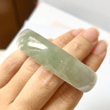 SOLD OUT: 50.8mm A-Grade Natural Light Green Jadeite Modern Round Bangle No.151851