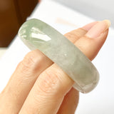 SOLD OUT: 50.8mm A-Grade Natural Light Green Jadeite Modern Round Bangle No.151851