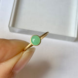 15.2mm A-Grade Natural Apple Green Jadeite MINI.malist Ring No.162225