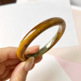 52.9mm A-Grade Natural Earthy Tone Jadeite Modern Round Bangle No.151819