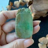 A-Grade Natural Tri-Colour Jadeite Antique Pendant No.220191