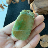 A-Grade Natural Tri-Colour Jadeite Antique Pendant No.220191
