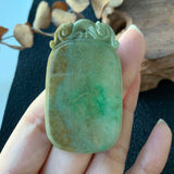 A-Grade Natural Tri-Colour Jadeite Antique Pendant No.220191