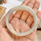 54.2mm A-Grade Natural Jadeite Modern Round Bangle (Right-Angle) No.151730