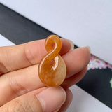 A-Grade Natural Red Jadeite Eternity Knot No.8 Pendant No.171855