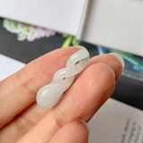 A-Grade Natural Floral Jadeite Eternity Triple Knot No.8 Pendant No.171856