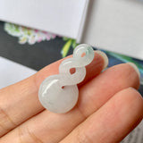 A-Grade Natural Floral Jadeite Eternity Triple Knot No.8 Pendant No.171856