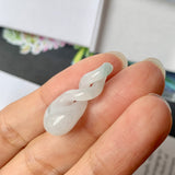 A-Grade Natural Floral Jadeite Eternity Triple Knot No.8 Pendant No.171856