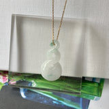 A-Grade Natural Floral Jadeite Eternity Triple Knot No.8 Pendant No.171856