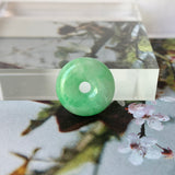 SOLD OUT: A-Grade Natural Moss on Snow Jadeite Donut Pendant No.171859