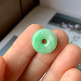 SOLD OUT: A-Grade Natural Moss on Snow Jadeite Donut Pendant No.171859