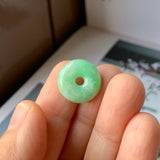 SOLD OUT: A-Grade Natural Moss on Snow Jadeite Donut Pendant No.171859