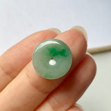 SOLD OUT: A-Grade Natural Green Jadeite Donut Pendant No.171864