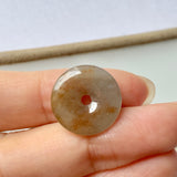 A-Grade Natural Brownish Grey Jadeite Donut Pendant No.171866