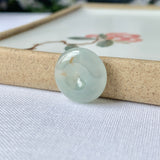 A-Grade Natural Greenish Blue Jadeite Donut Pendant No.171865