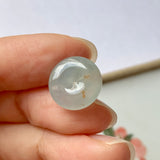 A-Grade Natural Greenish Blue Jadeite Donut Pendant No.171865