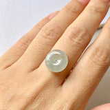 A-Grade Natural Greenish Blue Jadeite Donut Pendant No.171865