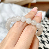 8.4mm A-Grade Natural White Jadeite Beaded Bracelet No.190211