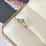 15.5mm A-Grade Natural Apple Green Jadeite MINI.malist Ring No.162227