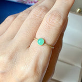 15.5mm A-Grade Natural Apple Green Jadeite MINI.malist Ring No.162227