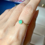 15.5mm A-Grade Natural Apple Green Jadeite MINI.malist Ring No.162227