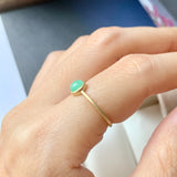 15.5mm A-Grade Natural Apple Green Jadeite MINI.malist Ring No.162227