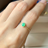 SOLD OUT: 16.2mm A-Grade Natural Apple Green Jadeite MINI.malist Ring No.162228