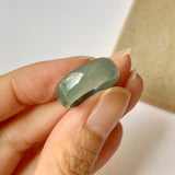 16.1mm A-Grade Natural  Bluish Green Jadeite Ring Band No.162232