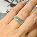 15.1mm A-Grade Natural Floral Jadeite Ring Band No.162234