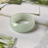 15.1mm A-Grade Natural Light Green Jadeite Ring Band No.162235