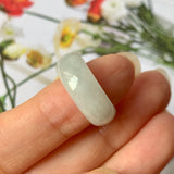 15.1mm A-Grade Natural Light Green Jadeite Ring Band No.162235