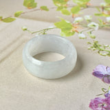 15.1mm A-Grade Natural White Jadeite Ring Band No.162237