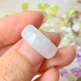 15.1mm A-Grade Natural White Jadeite Ring Band No.162237