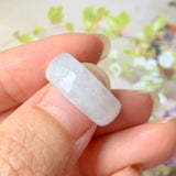 15.1mm A-Grade Natural White Jadeite Ring Band No.162237